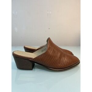 CL By Laundry Women's Size 10 Brown Textured Mule Block Heel Slip On Cowgirl
